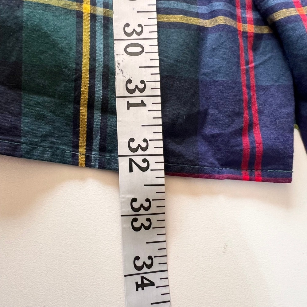 Barbour Tailored Fit Tartan‎ Plaid Button Down Shirt Green Navy Red Mens XL - Picture 8 of 8